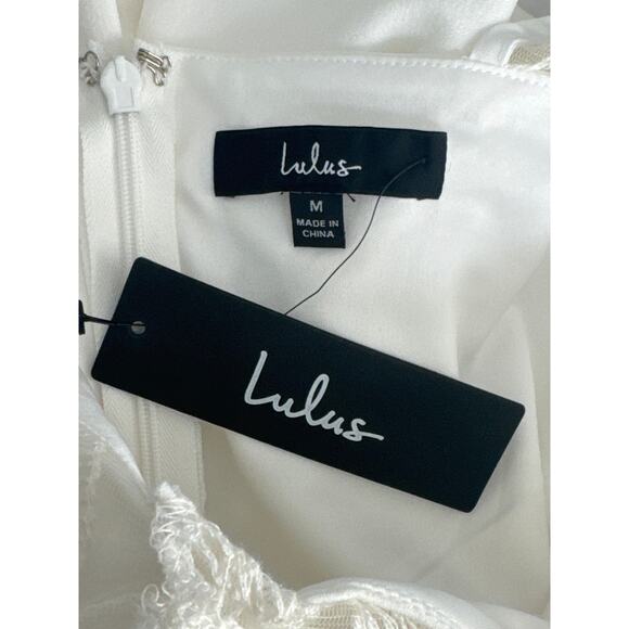 NWT Lulus Write Your Own Romance White Embroidered Long Sleeve Jumpsuit Size M - Picture 6 of 13